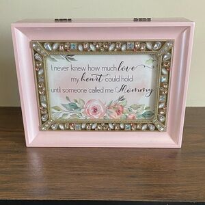 Pink Decorative Jewelry Box with Floral Design